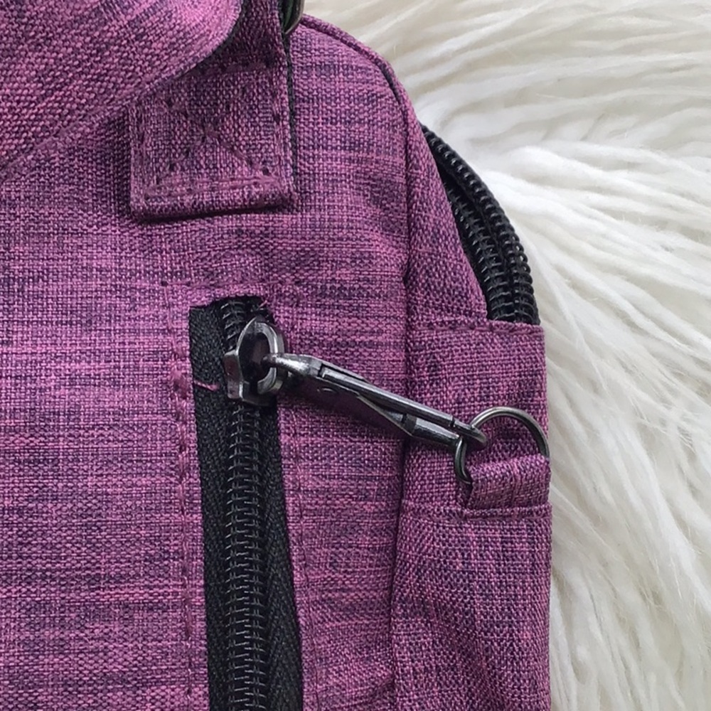 Nupouch Antitheft Purple Canvas Crossbody Bag - Picture 12 of 12